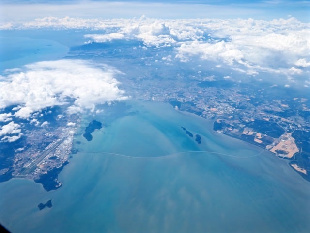 An aerial view of Penang Island.