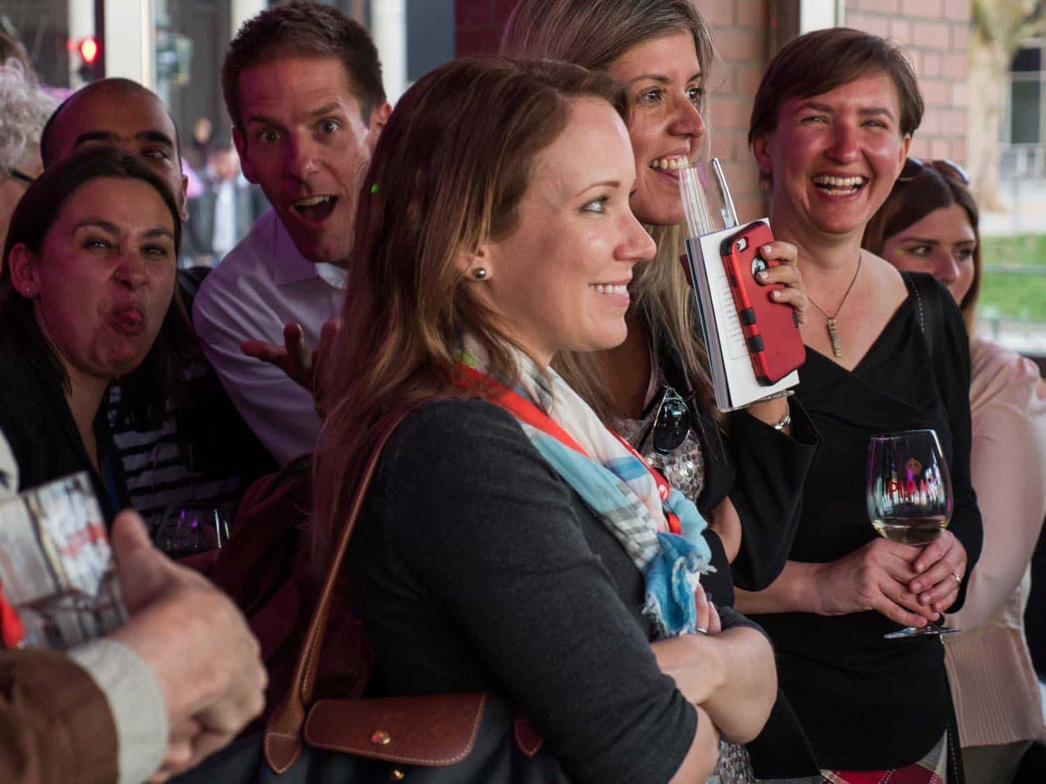 Having tons of fun at the Social Travel Summit in Hamburg.