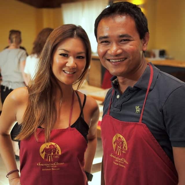 With Umei at a cooking course in Reggio Emilia, Italy.
