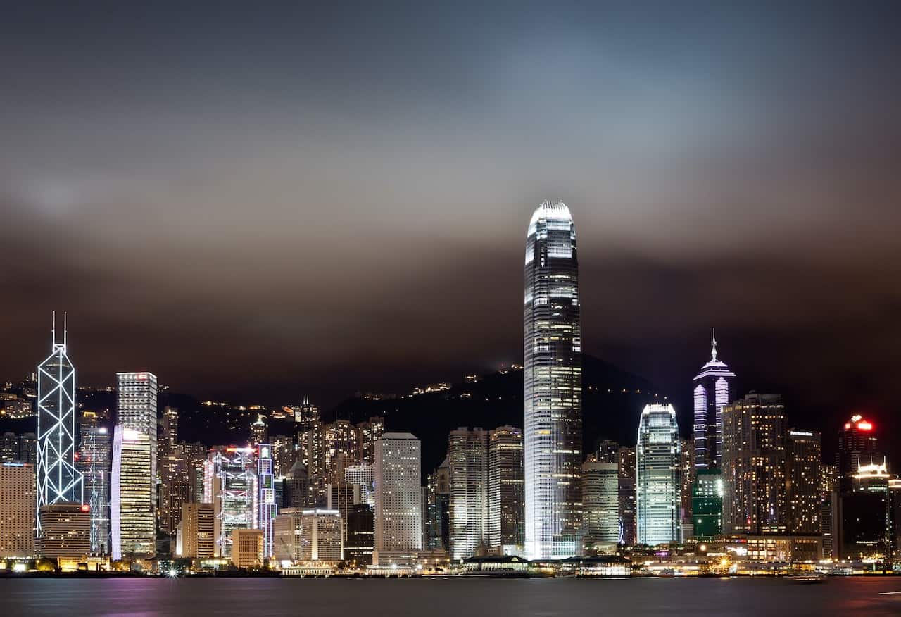 hong kong skyline night