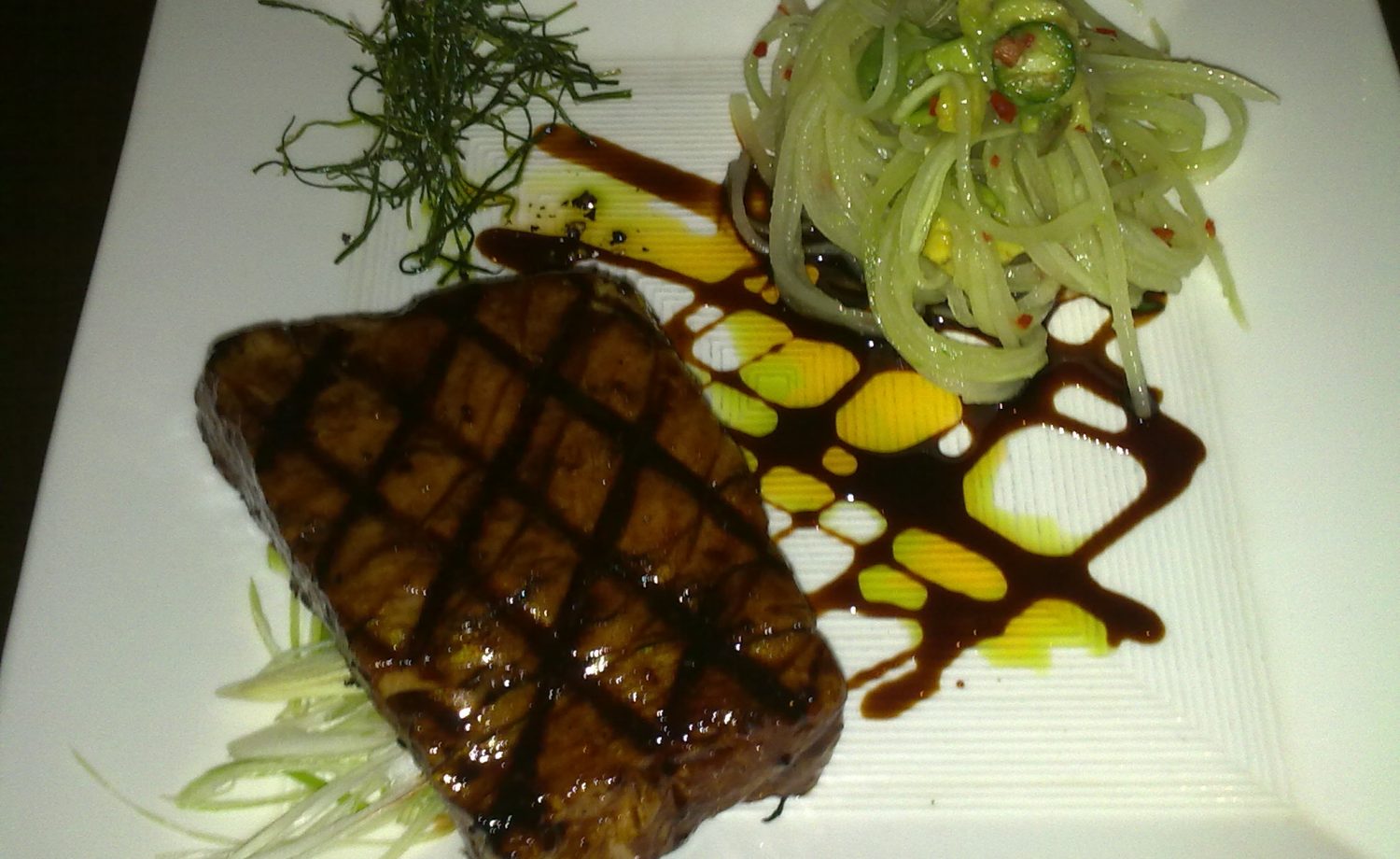 soy-glazed honey tuna steak photo