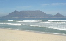 Driving the Cape Peninsula loop View of Cape Town from Bloubergstrand