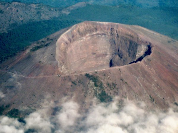 An incredible view of Mt. Vesuvius from a plane window