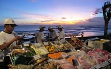 Enchanting sunsets in Bali Seafood stall, Canggu