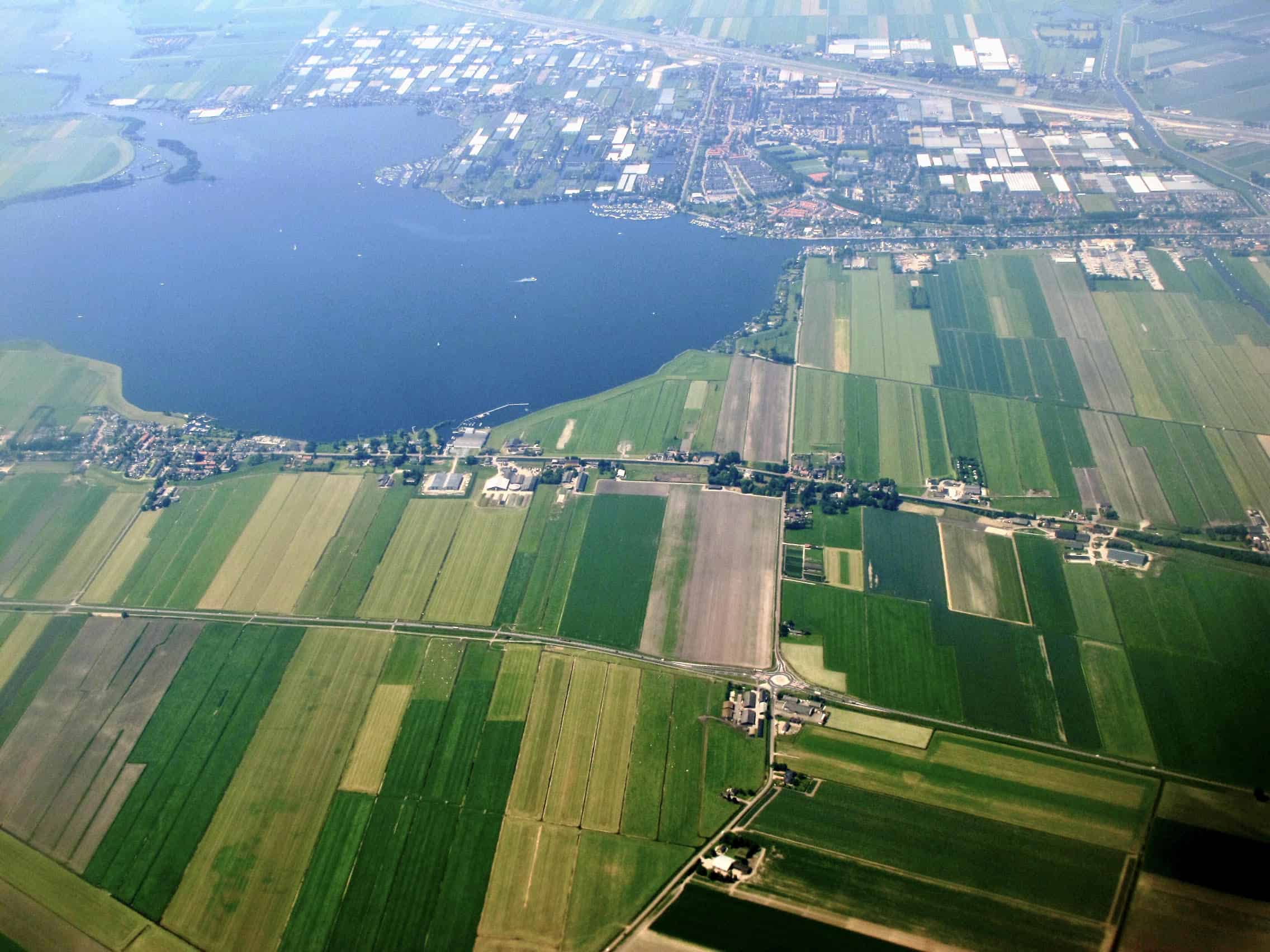 Plane window view of Europe flight from Amsterdam to Valencia