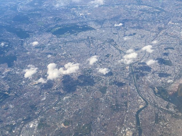 view of paris from a plane