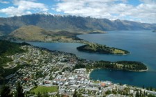 Queenstown from above An aerial view of Queenstown, New Zealand.