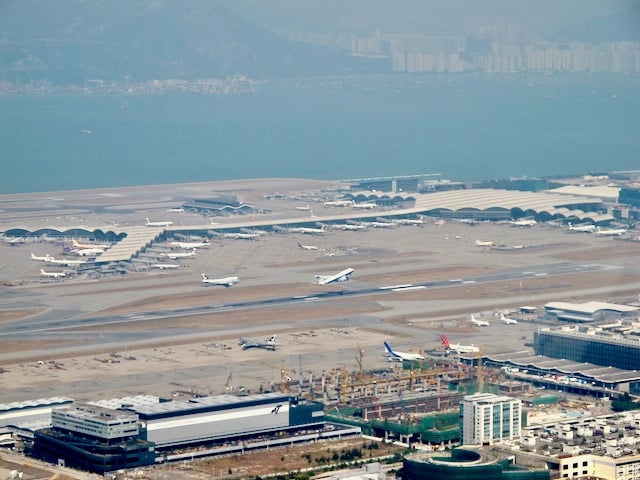 aerial view hong kong international airport