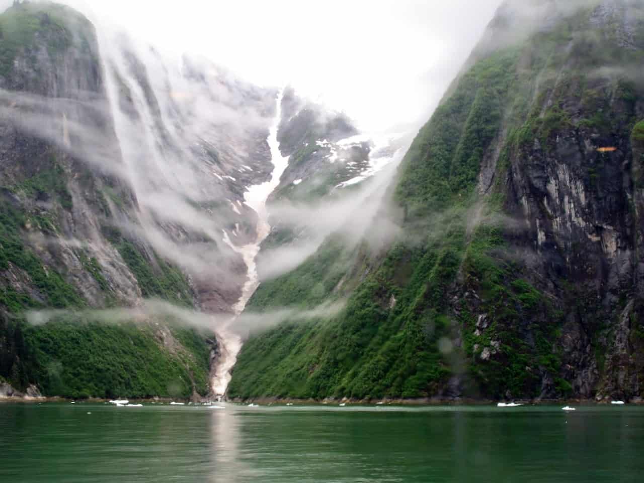 tracy arm fjord from cruise ship