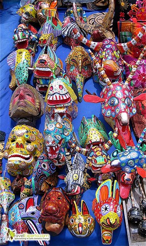 typical guatemalan handmade masks typical guatemalan handmade masks photo