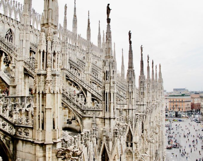 The spires of the Duomo
