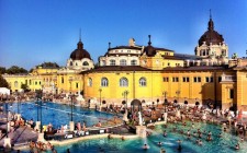 The historic baths of Budapest The Szechenyi Bath in Budapest.