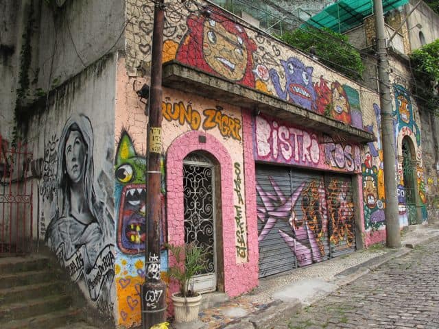 Colourful street art in Santa Teresa