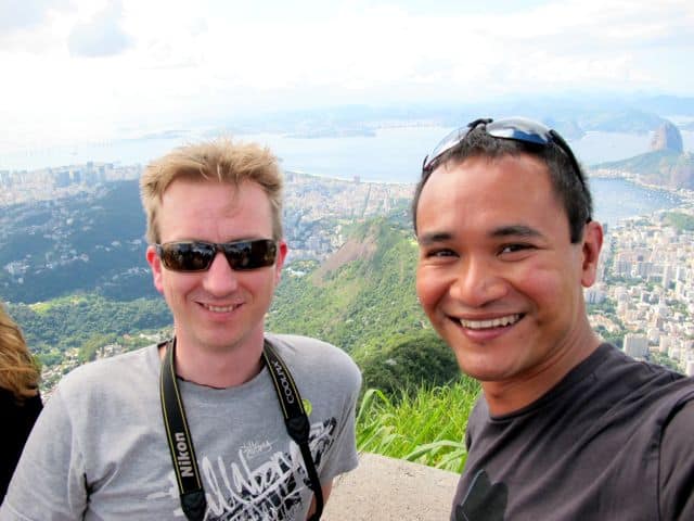 Me and Melvin at the viewing deck of the Christ Statue, Corcovado.