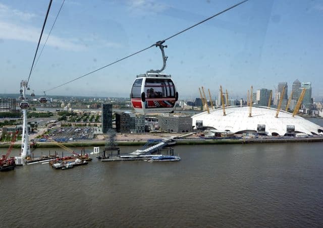 Views from the Emirates Air Line.