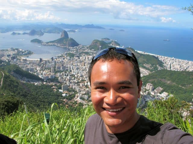 Me at the top of the Corcovado mountain.