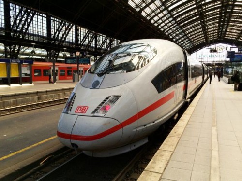 The high-speed ICE train hits more than 300km/h in Germany.