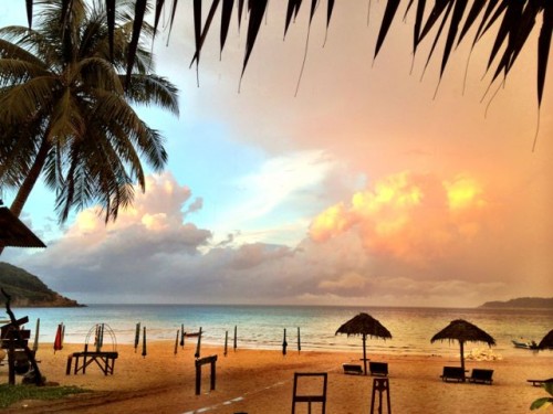 A glorious sunset appeared after a thunderstorm at Perhentian Kecil on the day MH17 was downed.