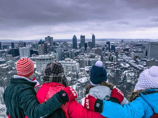 Me with my friends Melvin, Nienke and Becki in a wintry Montréal.