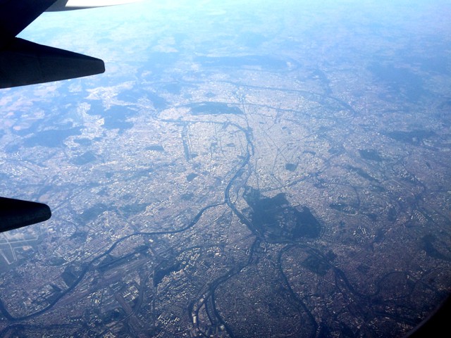 view of paris from a plane photo