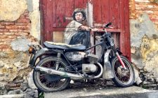 Nostalgic street art in George Town boy-motorbike-george-town-street-art-photo