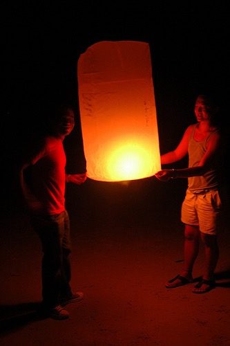 Allan and me with our paper lantern.