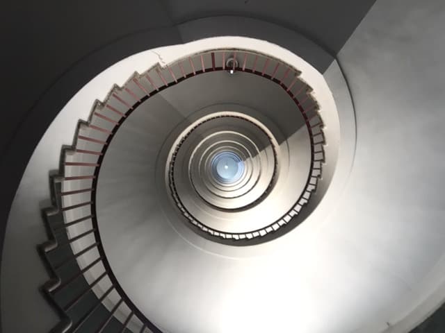 Plecnik-skyscraper-ljubljana-spiral-staircase-photo