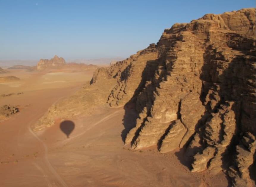 Hot-air balloon flight over Wadi Rum