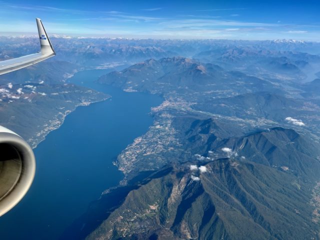 Airplane view of Lago Maggiore