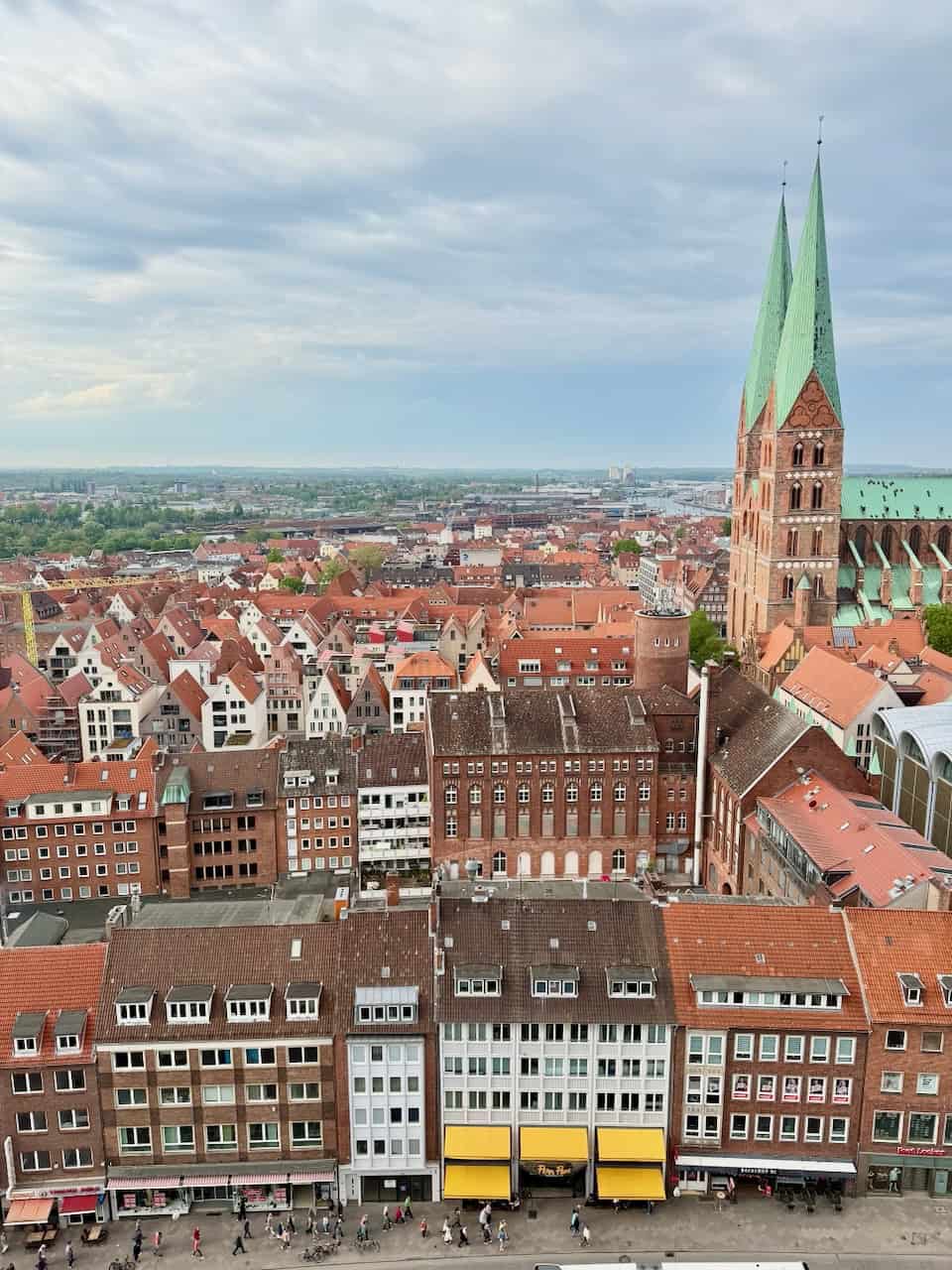 view of luebeck from st peter's church tower