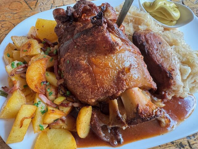 pork knuckle german food heidelberg