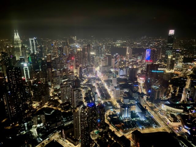 park hyatt kuala lumpur corner king room city view by night